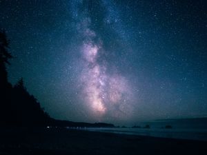 Превью обои звездное небо, ночь, блеск