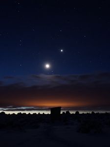 Превью обои звездное небо, ночь, облака, блеск