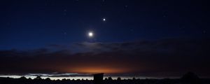 Превью обои звездное небо, ночь, облака, блеск