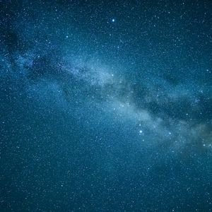 Превью обои звездное небо, туманность, звезды, синий, космос