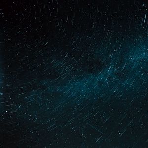 Превью обои звездное небо, звезды, длинная выдержка, размытость, темный