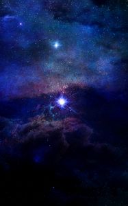 Превью обои звездное небо, звезды, космос, вселенная, галактика