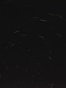 Превью обои звездное небо, звезды, линии, темный, блеск