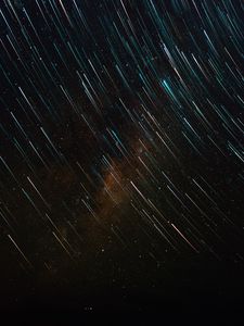 Превью обои звездное небо, звезды, ночь, сияние, блеск