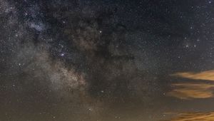 Превью обои звездное небо, звезды, облака, небо