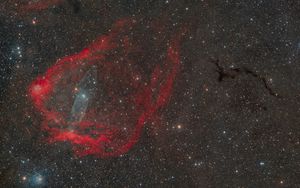 Превью обои звезды, блеск, туманности, космос, темный