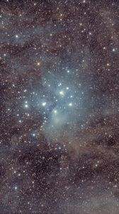 Превью обои звезды, блестки, свечение, космос, темный