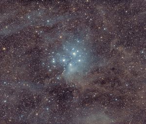 Превью обои звезды, блестки, свечение, космос, темный