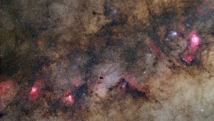 Превью обои звезды, блестки, туманность, космос, темный