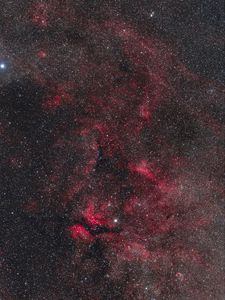 Превью обои звезды, космос, туманность, вселенная, красный, темный