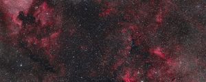 Превью обои звезды, космос, туманность, вселенная, красный, темный