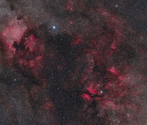 Превью обои звезды, космос, туманность, вселенная, красный, темный
