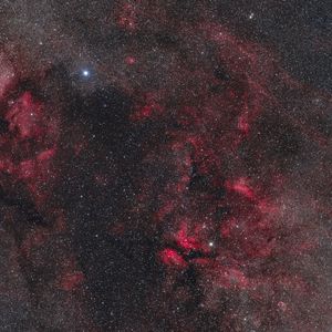 Превью обои звезды, космос, туманность, вселенная, красный, темный