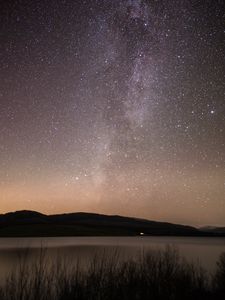 Превью обои звезды, небо, ночь, пейзаж, темный