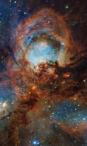 Превью обои звезды, туманность, блестки, космос