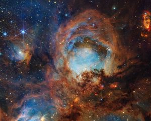 Превью обои звезды, туманность, блестки, космос