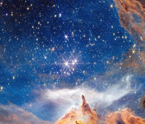Превью обои звезды, туманности, блеск, яркий, космос