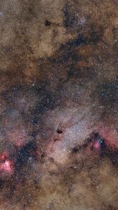Превью обои звезды, туманности, космос, темный, облака