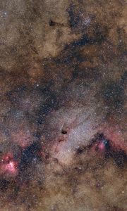 Превью обои звезды, туманности, космос, темный, облака