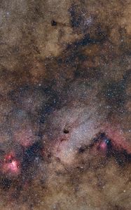 Превью обои звезды, туманности, космос, темный, облака