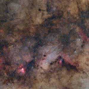 Превью обои звезды, туманности, космос, темный, облака